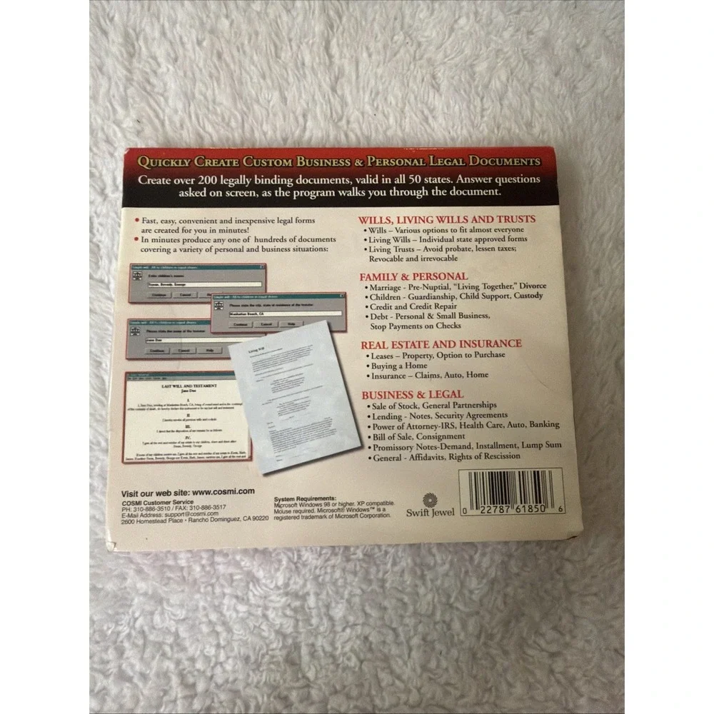 PC Attorney CD Rom Over 200 Legal Documents Wills Pre-Nup Business Windows XP